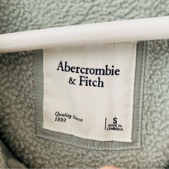 Abercrombie & Fitch Pullover Fleece Sweater Sage Green Sz Small - Picture 4 of 9
